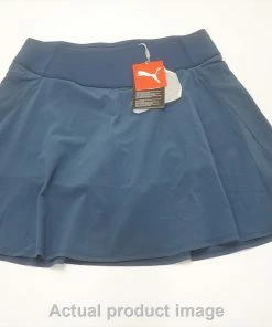 NEW Puma Golf Pwrshape Solid Woven Skort Womens Large Dark Denim 713B 984411