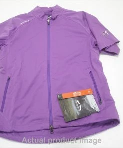 Sun Mountain Golf Waterproof Pullover Womens Medium Amethyst W/Logo 714A 985398