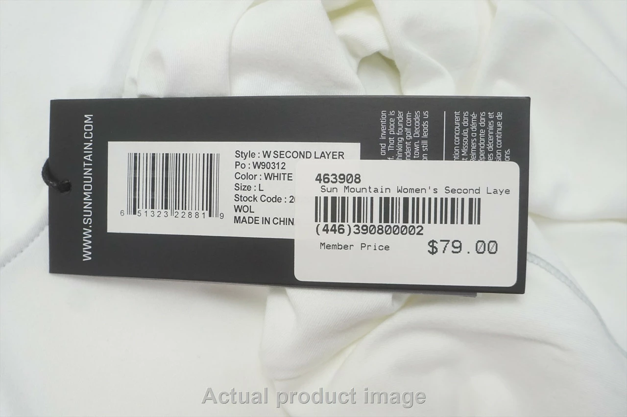 NEW Sun Mountain Golf Second Layer Pullover Womens Size Large White 716B 987996 - Image 2