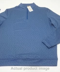 NEW Peter Millar Golf Perth Carts Pullover Mens Medium Sport Navy 718A 988401