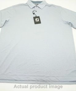 FootJoy Spiral Line Print Lisle Polo Mens Large Purple/Demin 721B 992431