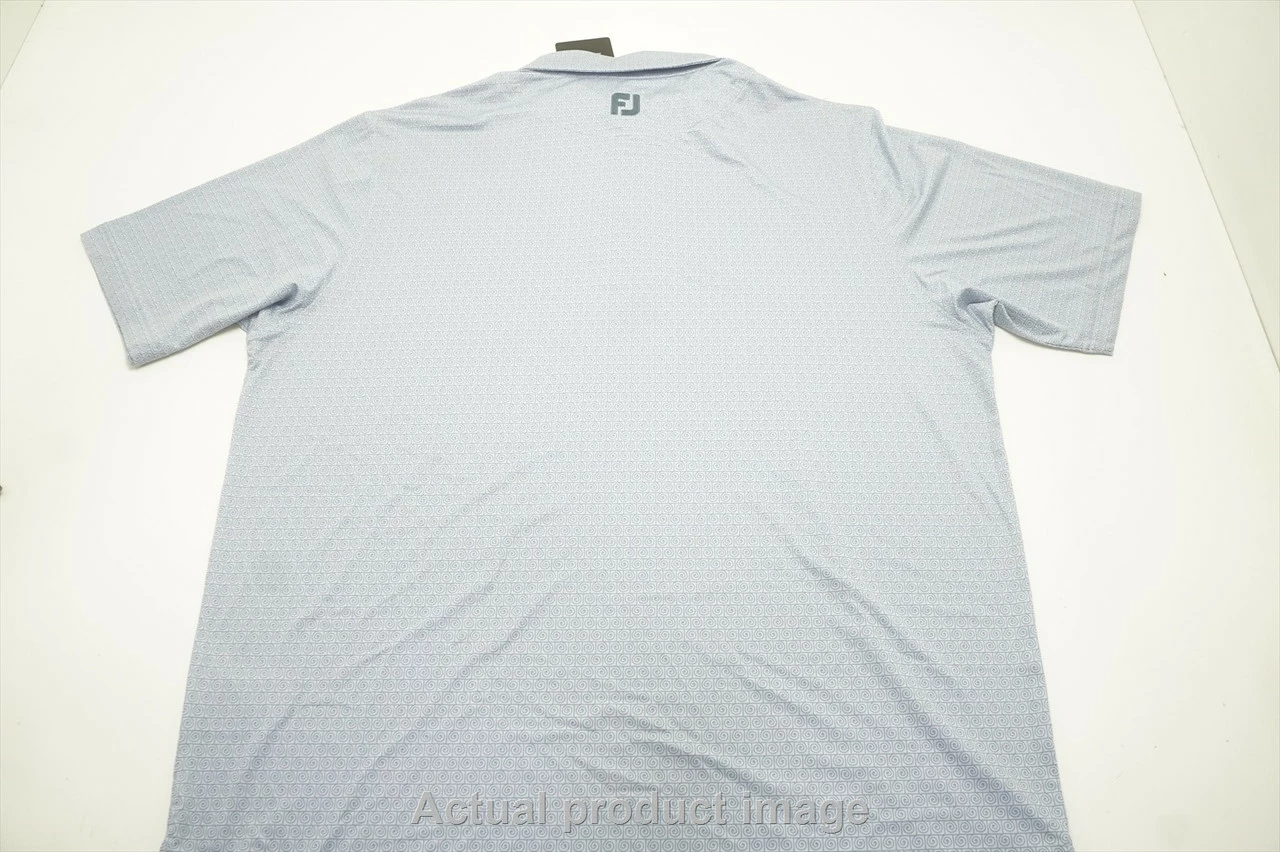 FootJoy Spiral Line Print Lisle Polo Mens Large Purple/Demin 721B 992431 - Image 3
