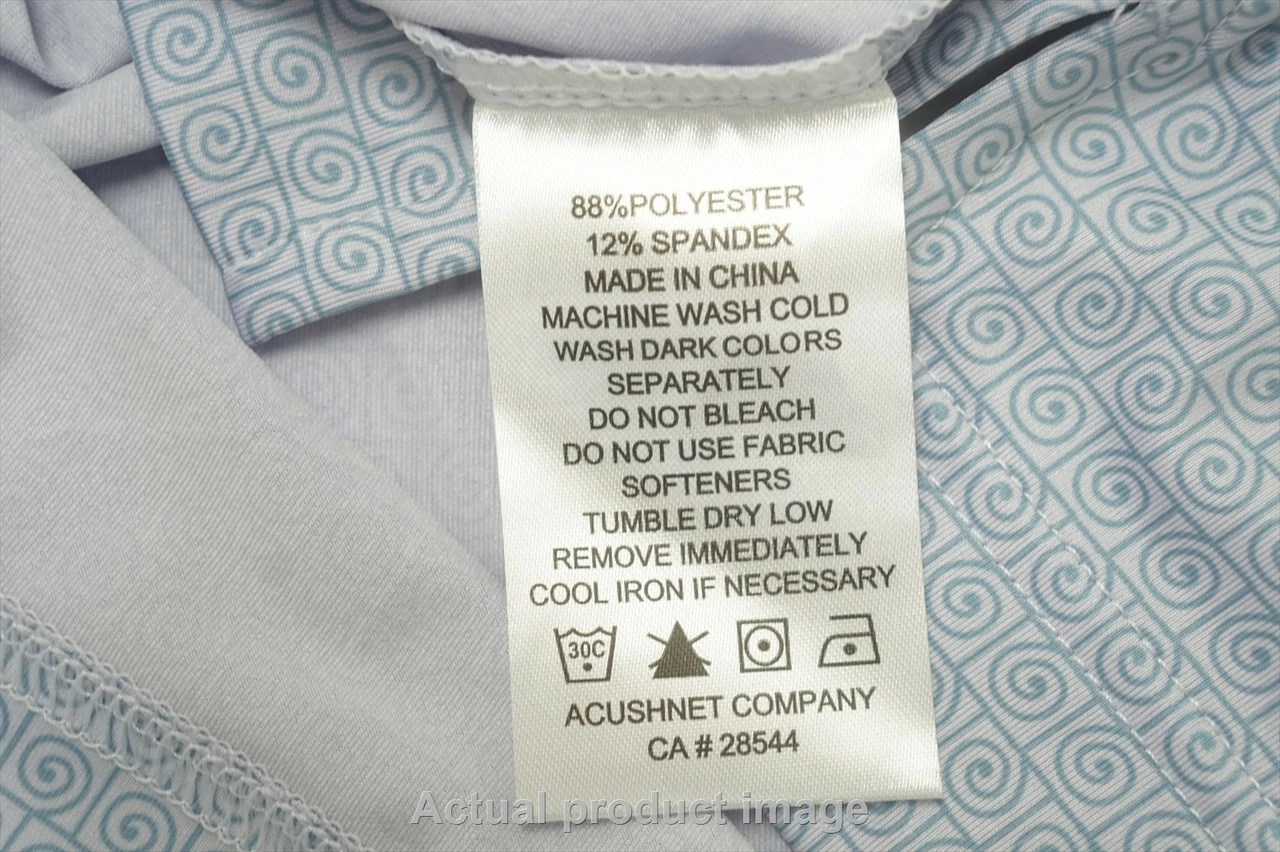 FootJoy Spiral Line Print Lisle Polo Mens Large Purple/Demin 721B 992431 - Image 4