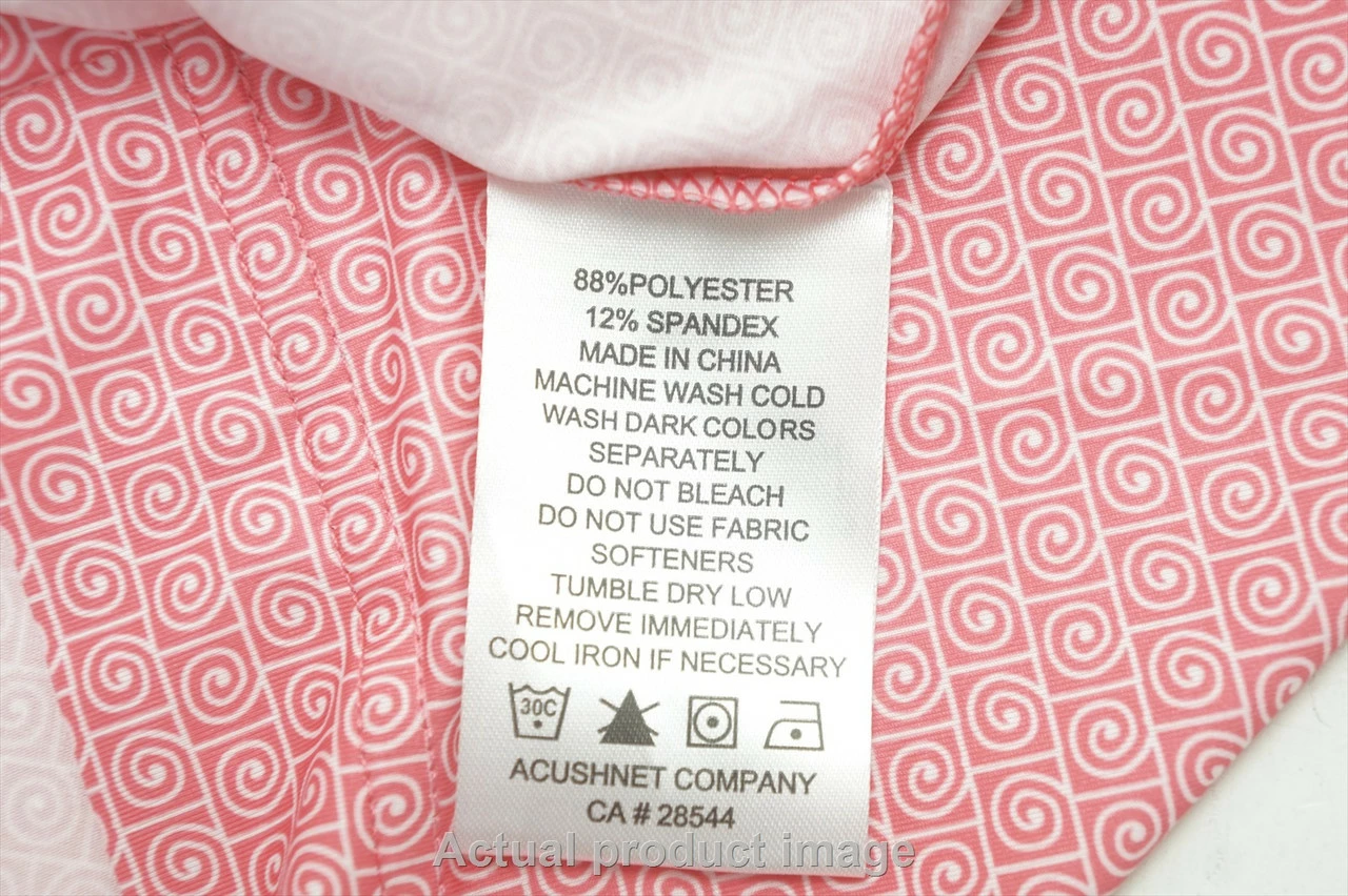 FootJoy Spiral Line Print Lisle Polo Mens Large Watermelon/White 721B 992440 - Image 4