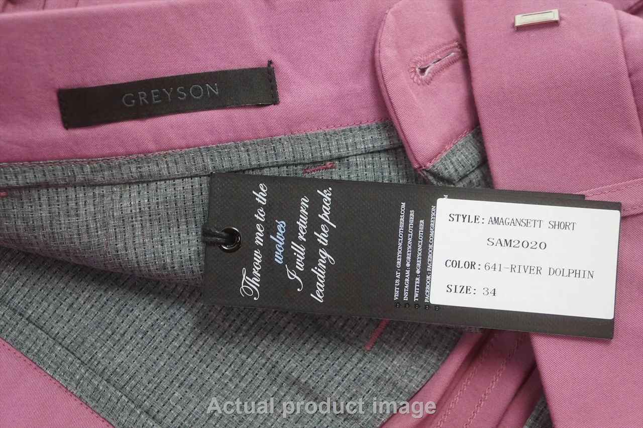NEW Greyson Golf Amagansett Shorts Mens Waist Size 34 River Dolphin Regular 722B 00992779 - Image 2
