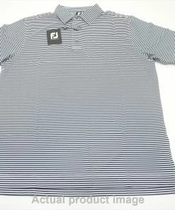 NEW FootJoy Lisle Feeder Stripe Self Collar Polo Mens XL Navy/White 724B 993783