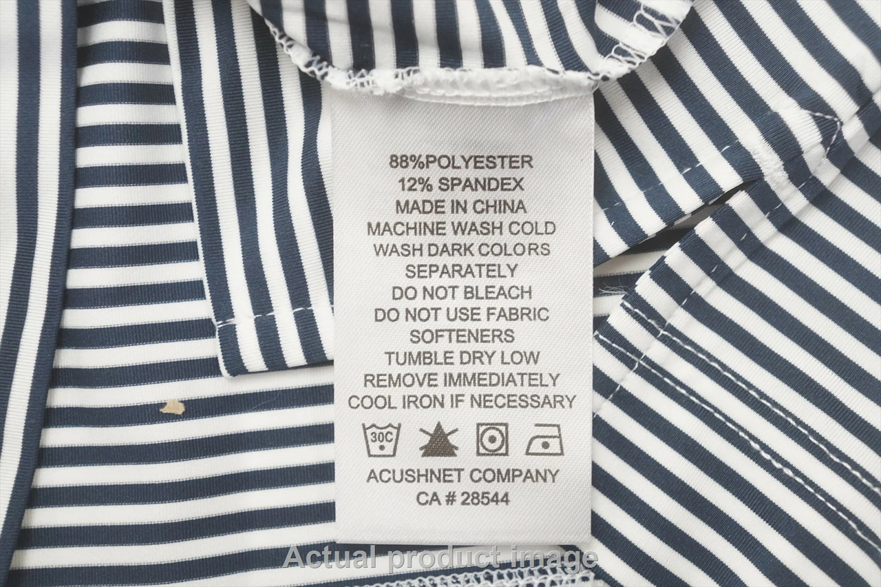 NEW FootJoy Lisle Feeder Stripe Self Collar Polo Mens XL Navy/White 724B 993783 - Image 4