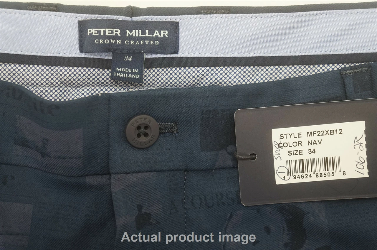 NEW Peter Millar Surge The Course Journal Performance Shorts Mens Size W34 Navy 724C 93792 - Image 2