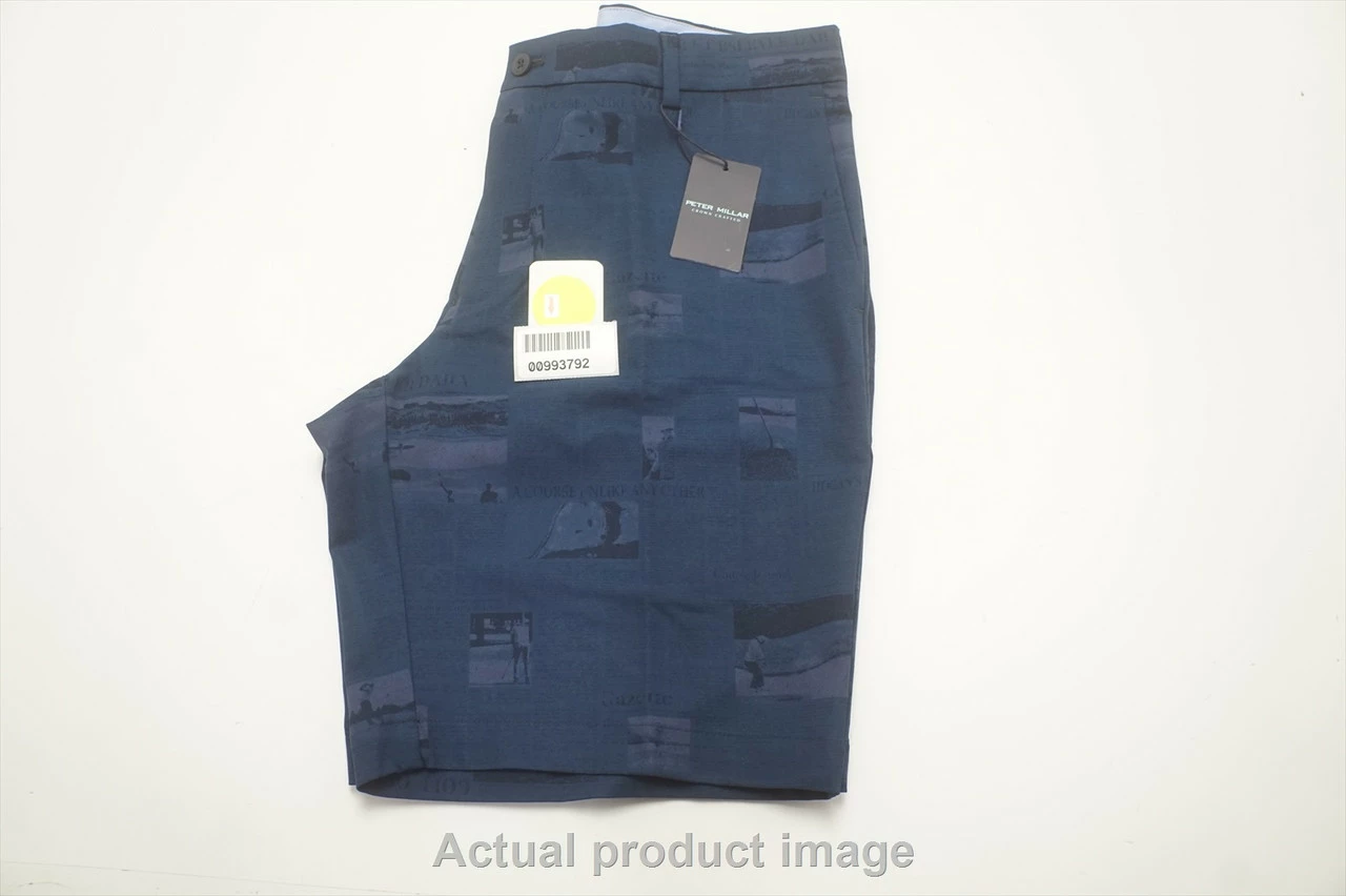 NEW Peter Millar Surge The Course Journal Performance Shorts Mens Size W34 Navy 724C 93792 - Image 5