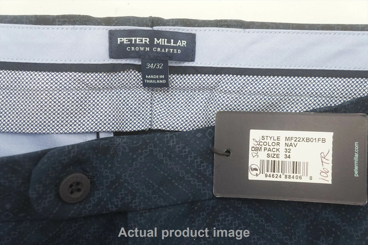 NEW Peter Millar Golf Surge Trouser Pants Mens Size W34/L 32 Navy 725A 00994335 - Image 2