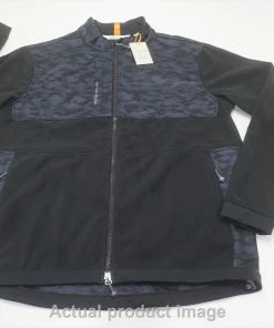 NEW Peter Millar Golf Camo Full Zip Jacket Mens Size Medium Black 727B 00995613