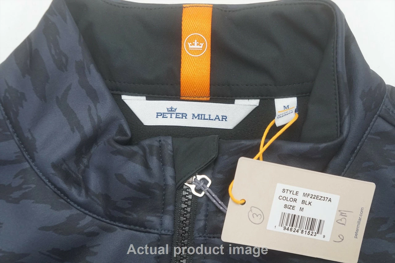 NEW Peter Millar Golf Camo Full Zip Jacket Mens Size Medium Black 727B 00995613 - Image 2