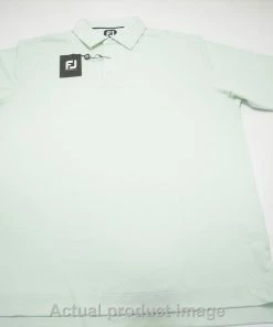 FootJoy Stretch Pique Solid Self Collar Polo Mens Size Large Mint 729B 00996649