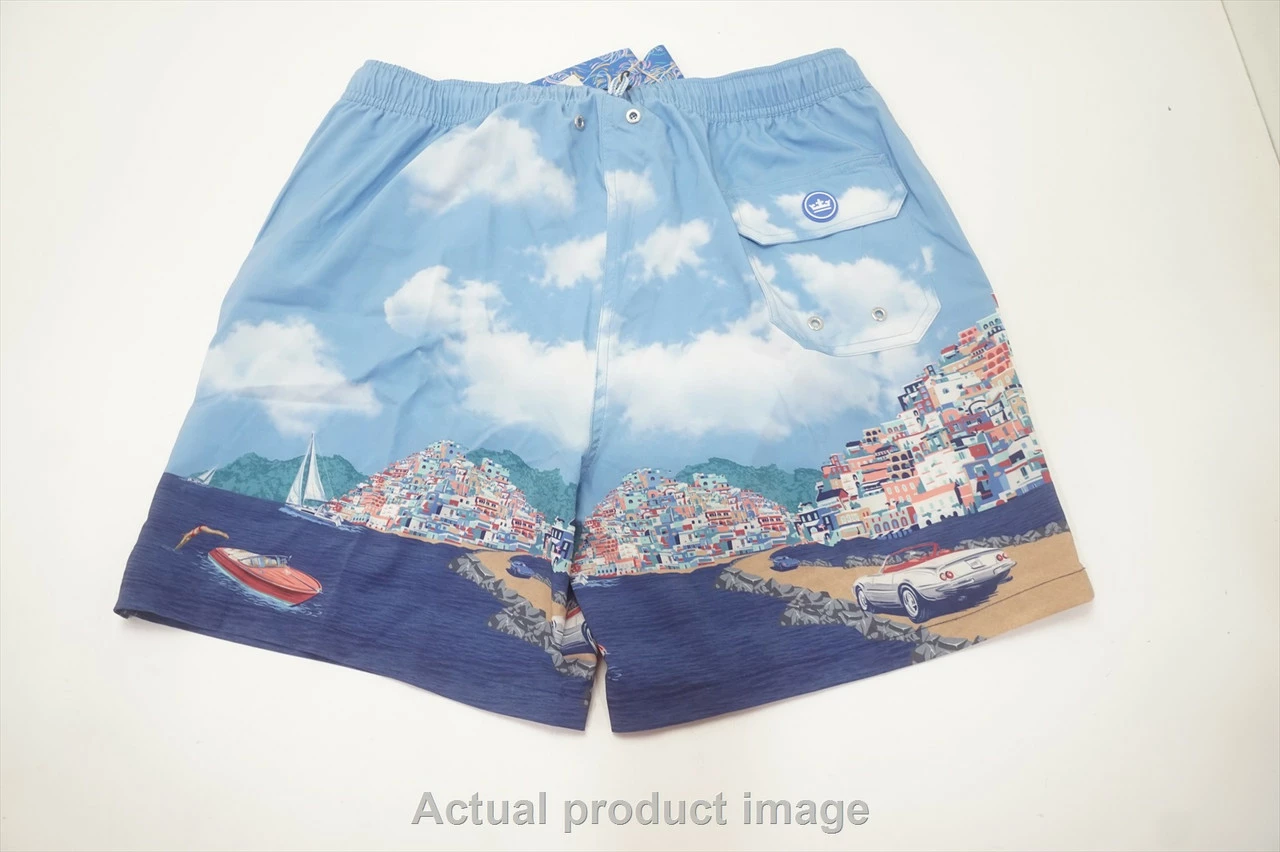 New Peter Millar Road To Riviera Swimtrunk Mens Medium Blue 735A 998842 - Image 3