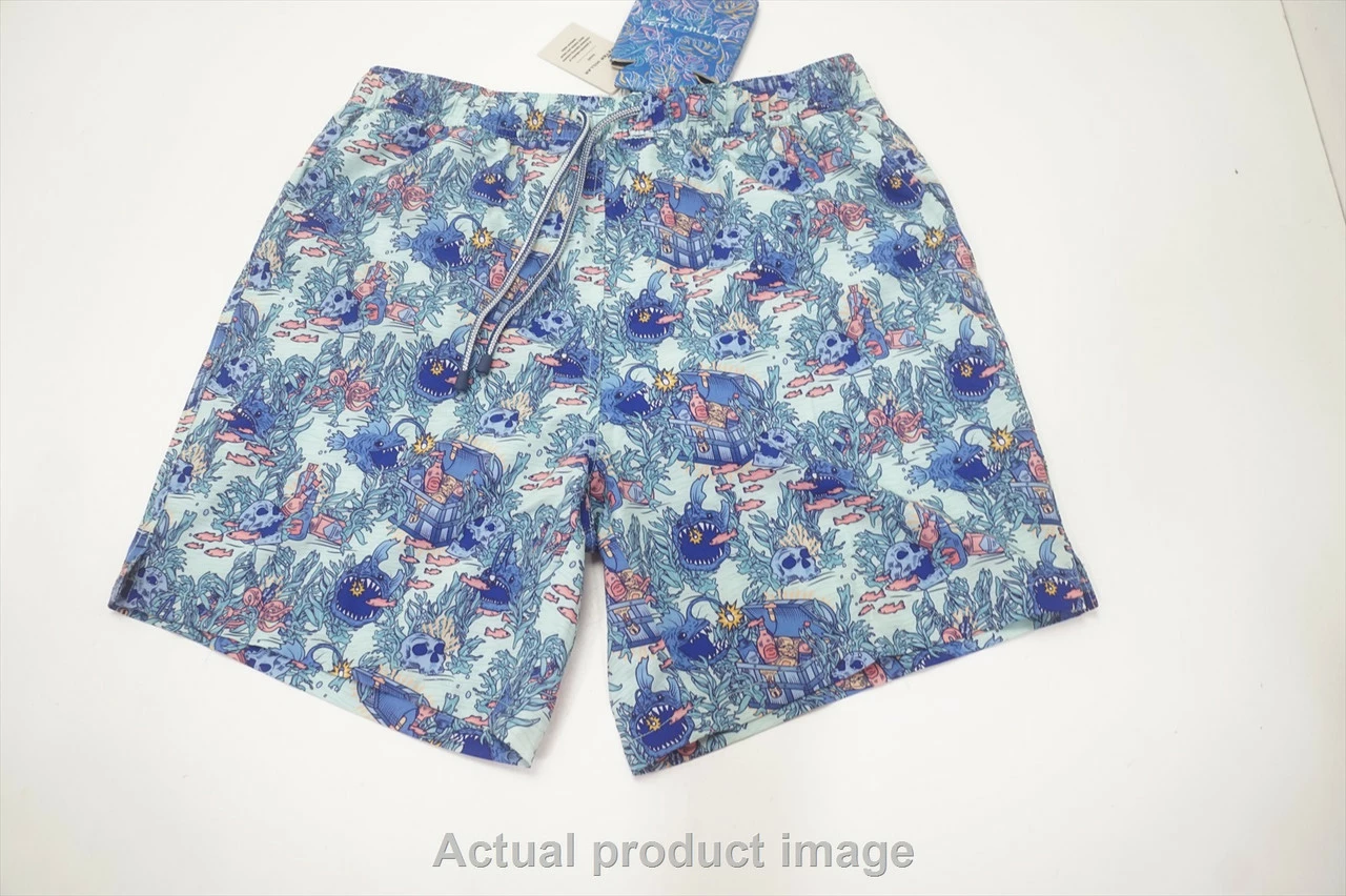Peter Millar Golf Lit Up Swimtrunk Shorts Mens Size Medium Mint Chip 735A 998845