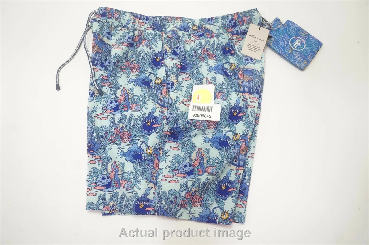 Peter Millar Golf Lit Up Swimtrunk Shorts Mens Size Medium Mint Chip 735A 998845 - Image 5