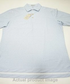 Peter Millar Golf 2001 Performance Mesh Polo Mens Size Medium White 735B 998846