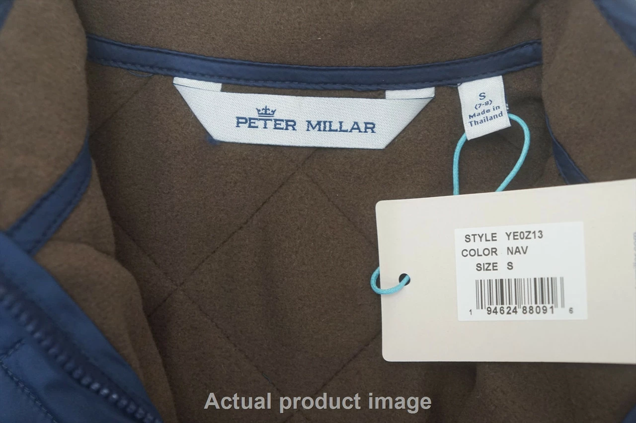 NEW Peter Millar Youth Essex Quilted Vest Girl Size Small (7-8) Navy 737B 1000006 - Image 2