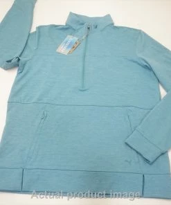 NEW Puma Cloudspun Rockaway Pullover Womens Size Small Dusty Aqua 739C 01002535