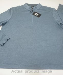 FootJoy Jacquard Texture Midlayer Pullover Mens Large Bluestone 740A 1005477