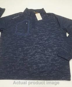 Peter Millar Forge Camo Performance Pullover Mens Medium Navy 745A 1007180