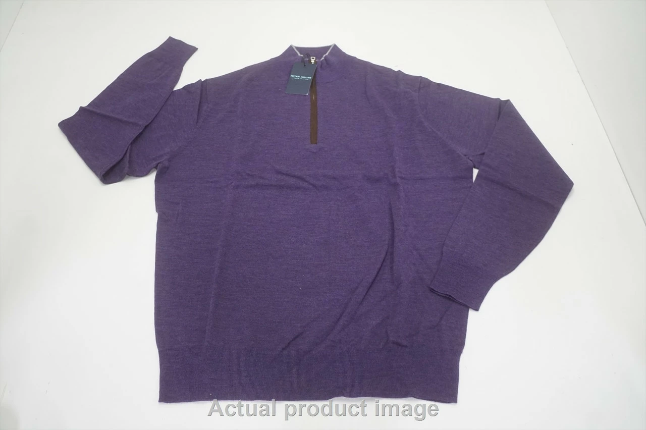 Peter Millar Excursionist Merino Wool Sweater Mens Medium Dplum 745A 1007199
