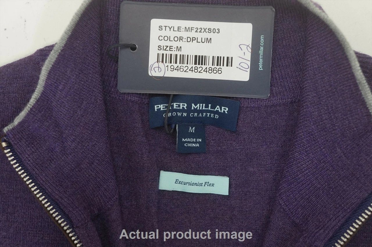 Peter Millar Excursionist Merino Wool Sweater Mens Medium Dplum 745A 1007199 - Image 2
