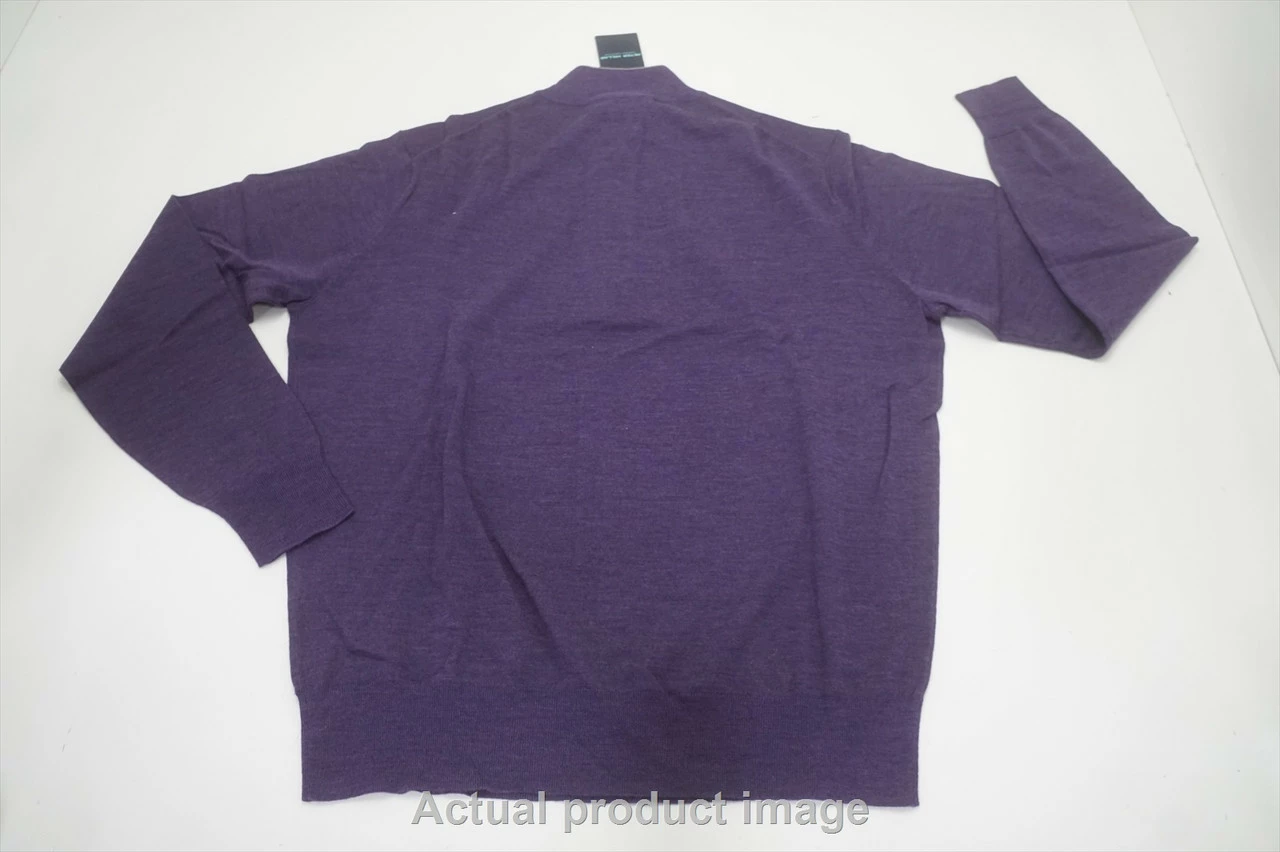 Peter Millar Excursionist Merino Wool Sweater Mens Medium Dplum 745A 1007199 - Image 3
