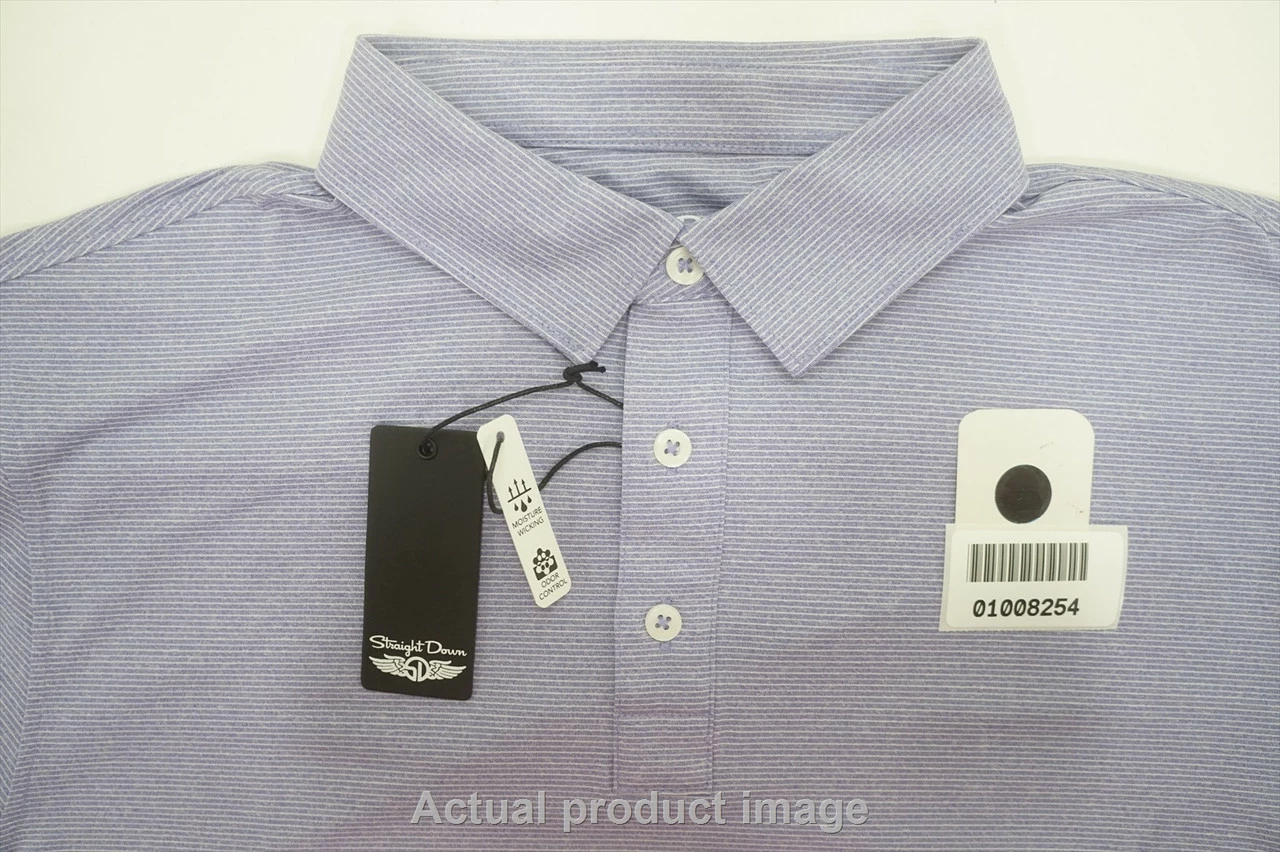 NEW Straight Down Golf Gamma Stripe Polo Mens Size Medium GRA 747A 01008254 - Image 5