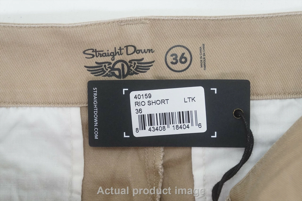 NEW Straight Down Golf Rio Shorts Mens Size 36 Light Khaki 747A 01008260 - Image 2