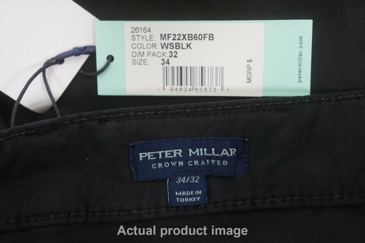NEW Peter Millar Golf Performance Pants Mens Size 34 32 WSBLK 748A 01008306 - Image 2