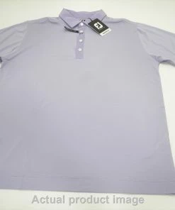 FootJoy Lisle End On End Athletic Fit Polo Mens Large Lilac/White 748A 1009131