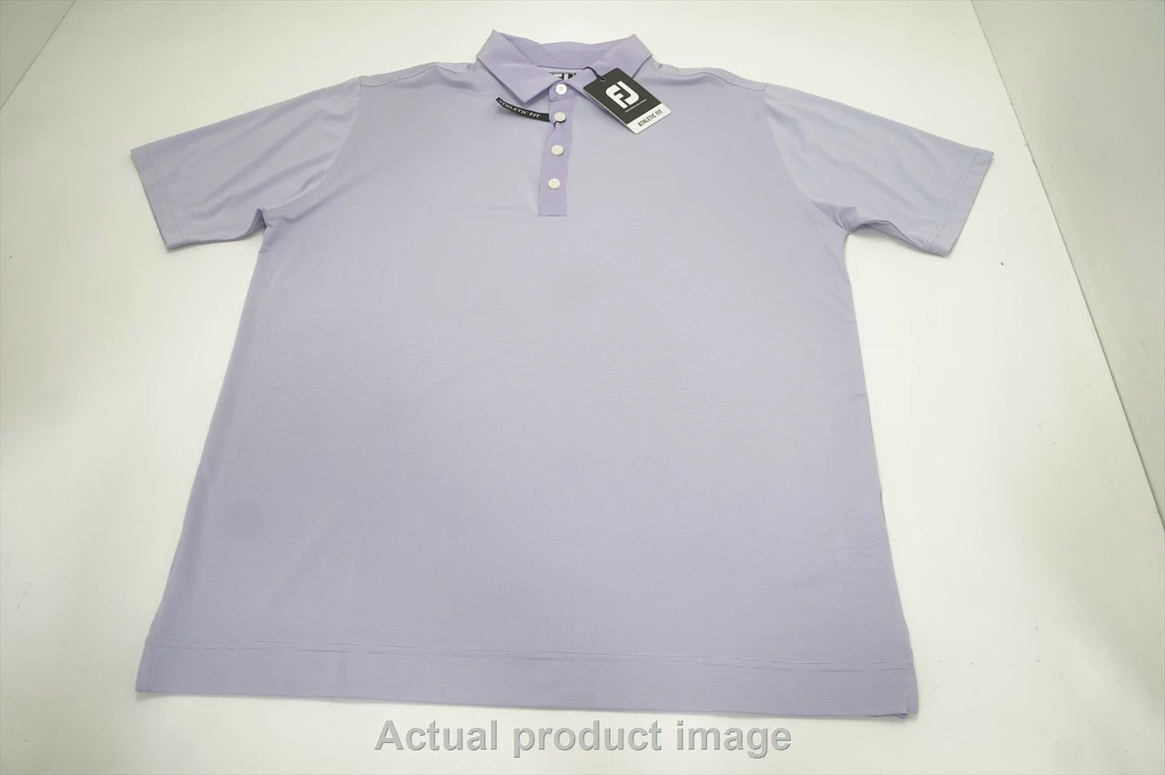 FootJoy Lisle End On End Athletic Fit Polo Mens Large Lilac/White 748A 1009131