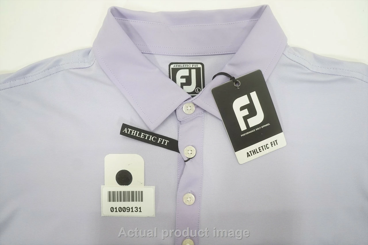 FootJoy Lisle End On End Athletic Fit Polo Mens Large Lilac/White 748A 1009131 - Image 5