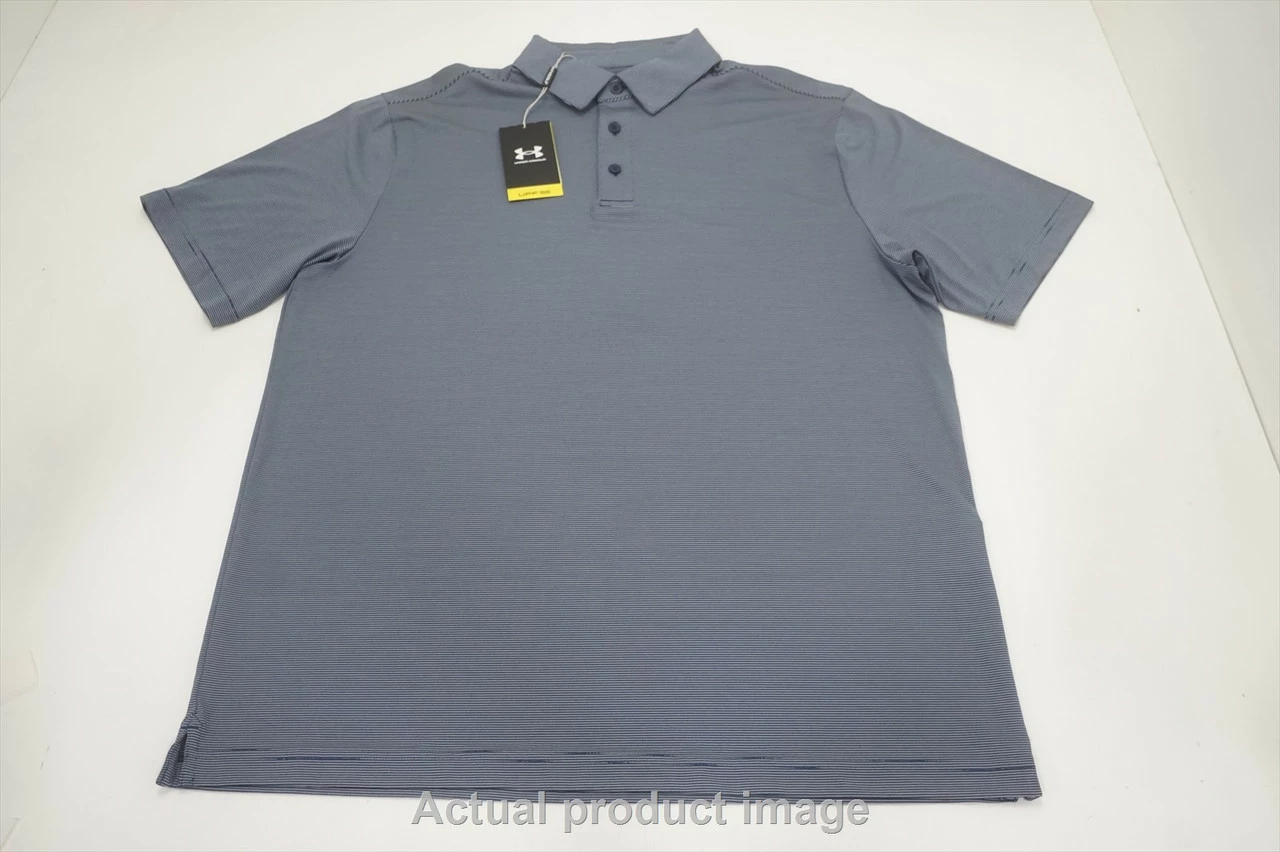 NEW Under Armour Golf Loose Polo Mens Size Large Grey Regular 749A 1009199