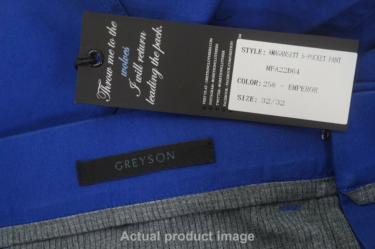 NEW Greyson Golf Amagansett 5-Pocket Pants Mens Size 32 Emperor 753B 01012941 - Image 2
