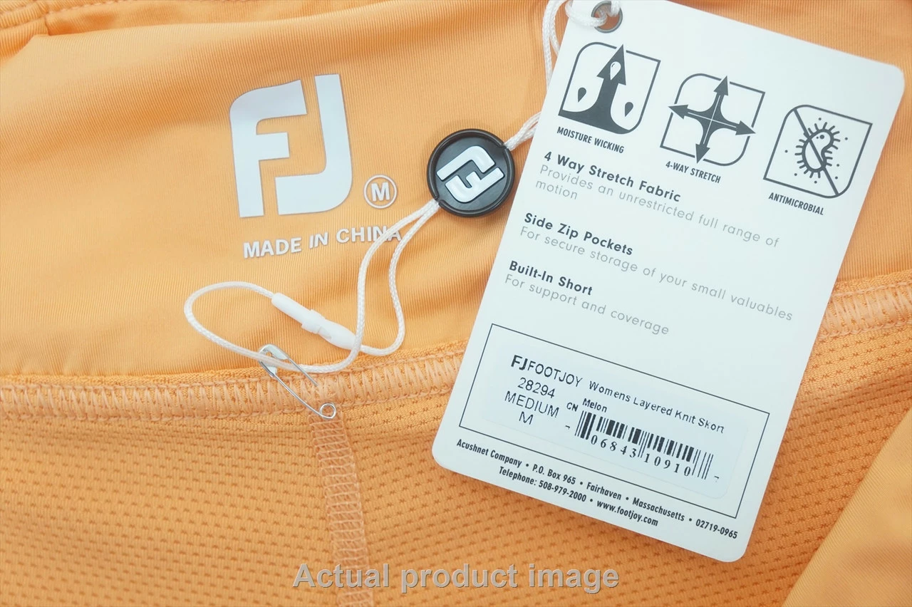 NEW FootJoy Golf Layered Knit Skort Womens Size Medium Melon 755A 01013847 - Image 2