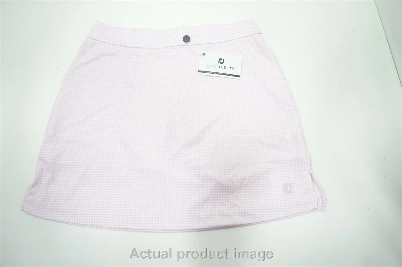 NEW FootJoy Golf Knit Skort Womens Size Medium Pink Houndstooth 755A 01013848
