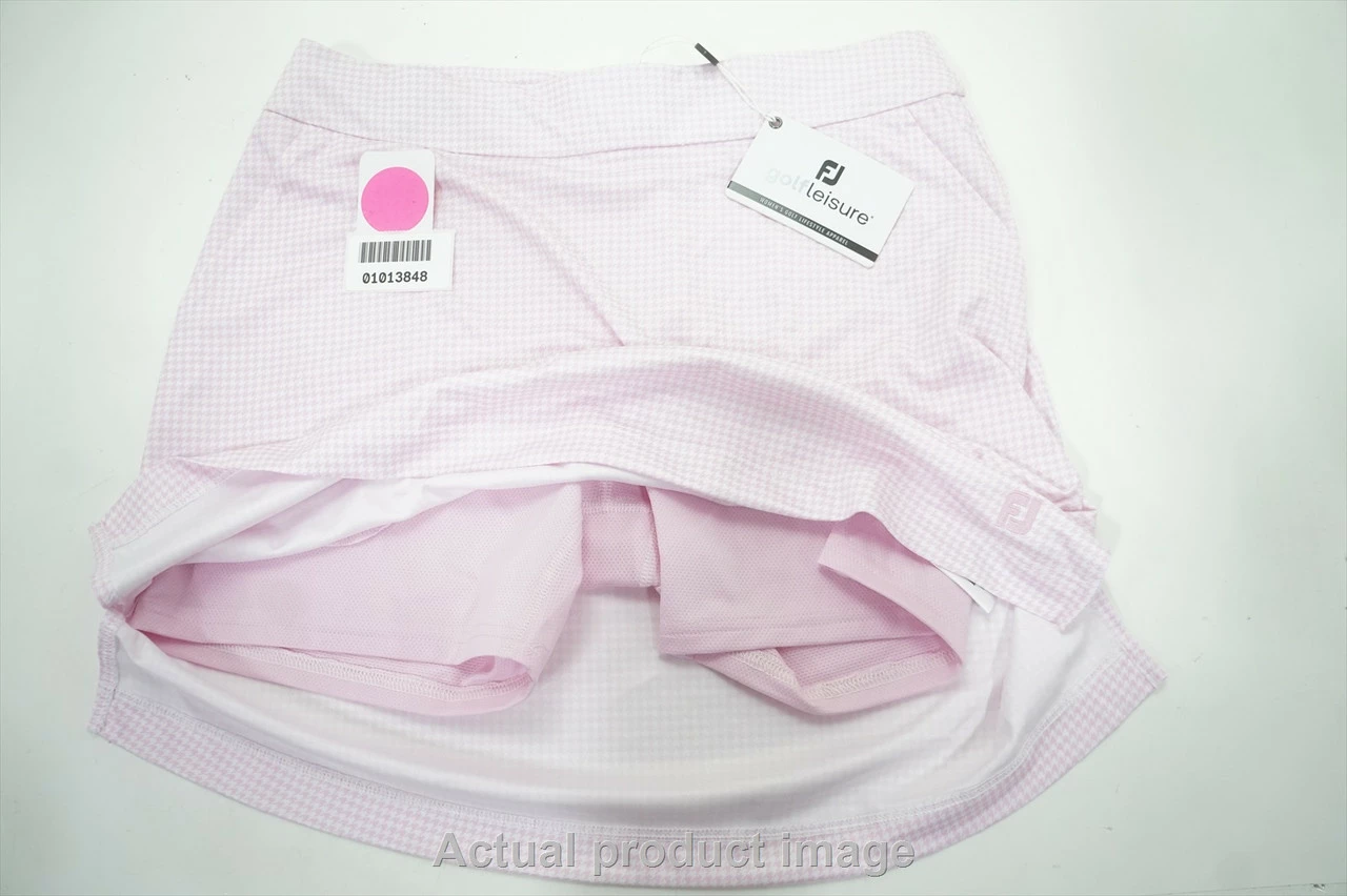 NEW FootJoy Golf Knit Skort Womens Size Medium Pink Houndstooth 755A 01013848 - Image 5