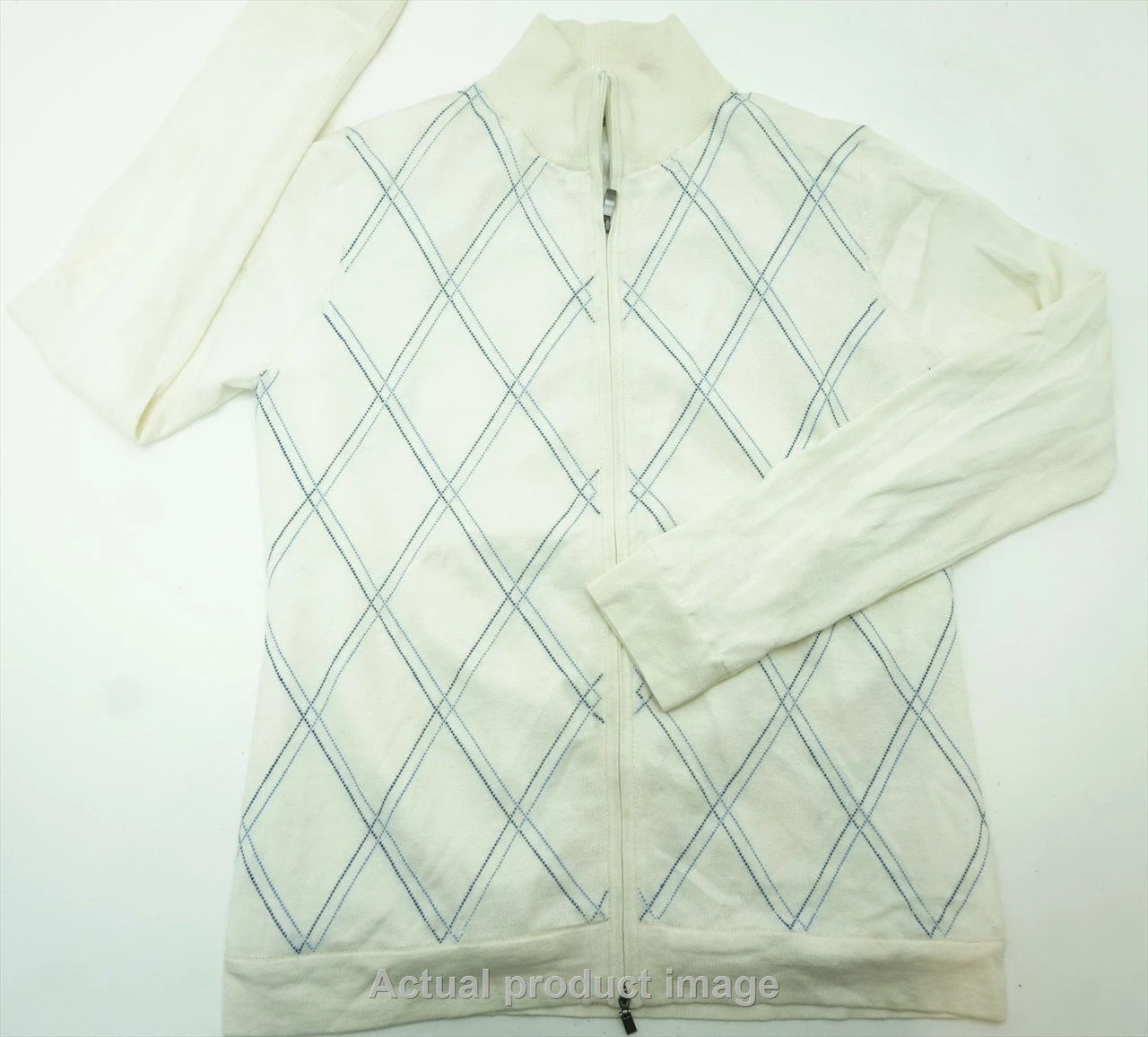 New Fairway & Greene Golf Sweater Mens Size Small White/Blue 272B