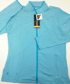 New Adidas Golf Climalite Jacket Womens Size Large Aquatic/Cloud 256B