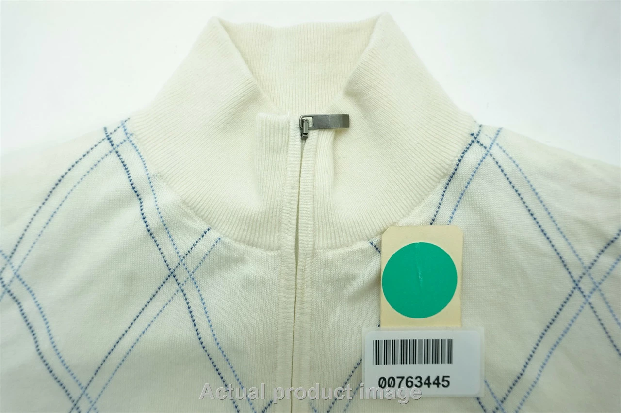 New Fairway & Greene Golf Sweater Mens Size Small White/Blue 272B - Image 5