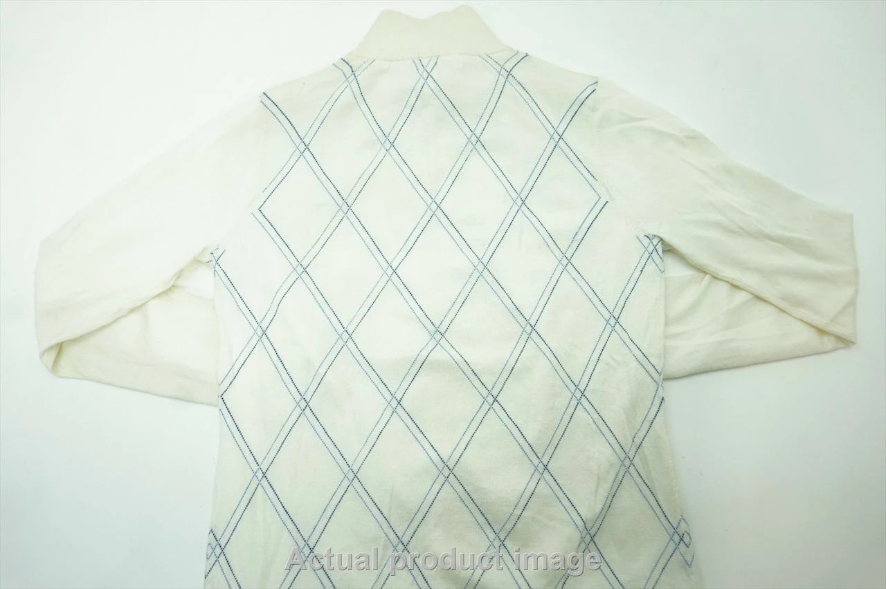 New Fairway & Greene Golf Sweater Mens Size Small White/Blue 272B - Image 3